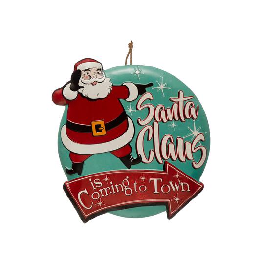 Retro Santa Metal Wall Sign By Ashland